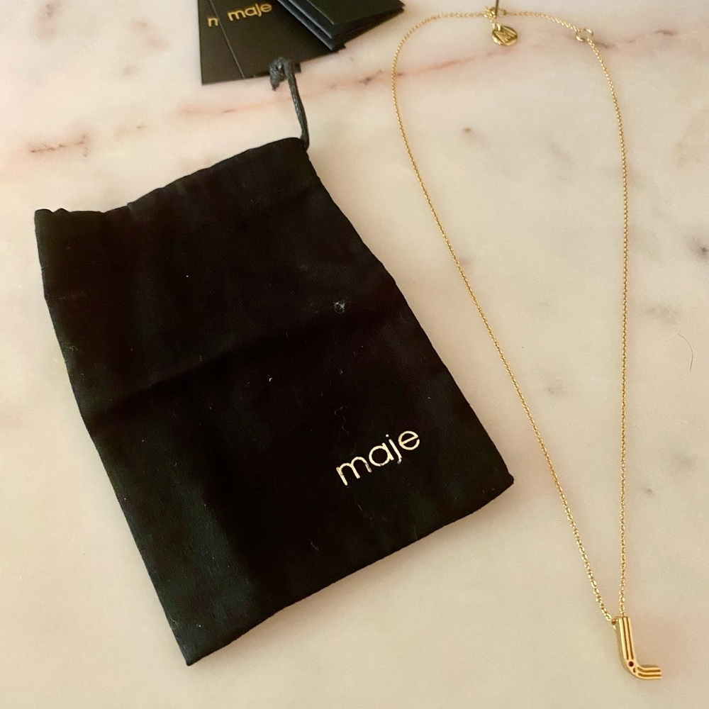 Gold Initial  L Maje Necklace